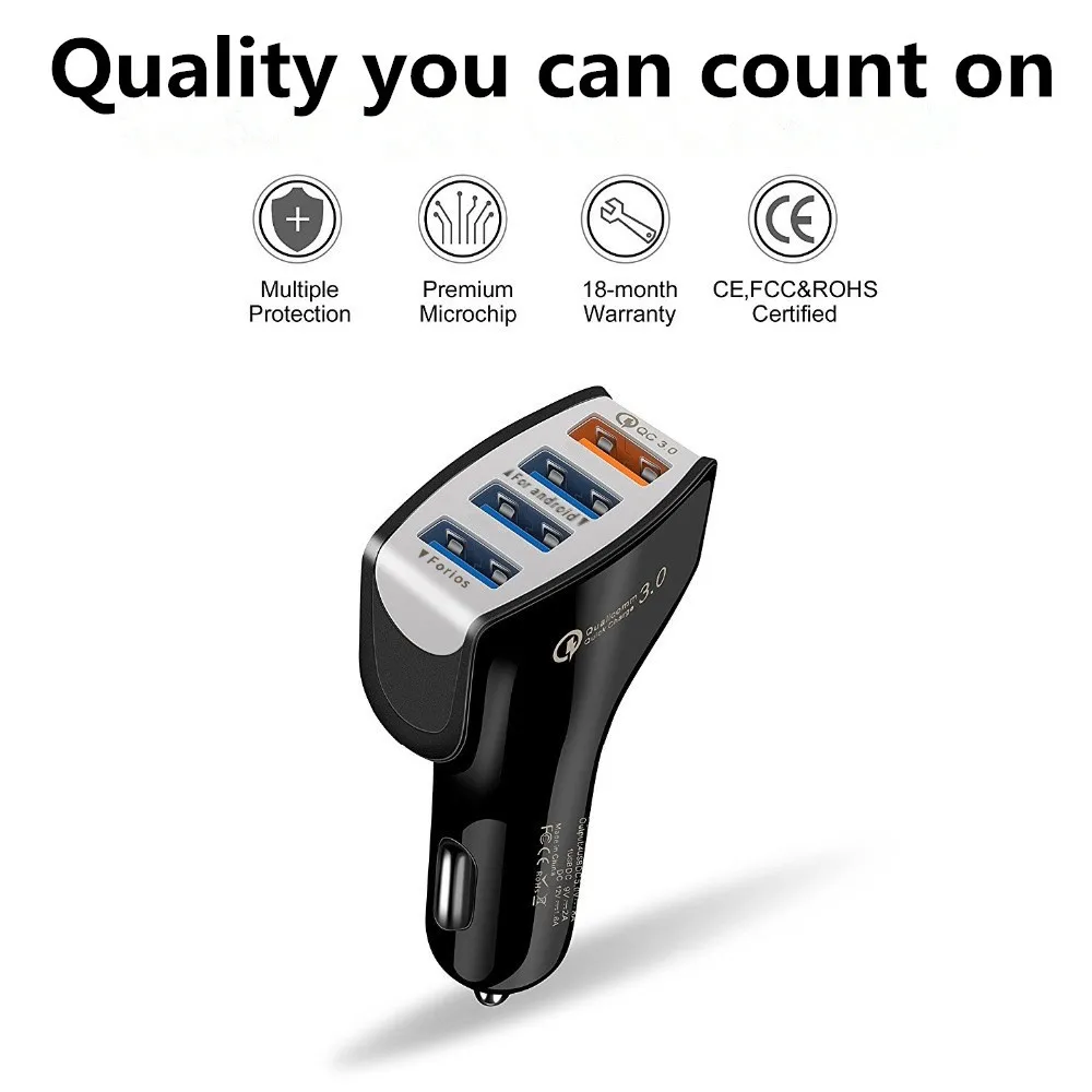 NOHON 4 USB Автомобильное зарядное устройство для iPhone 11 Pro Max XS Max XR X 8 samsung Xiaomi адаптер QC3.0 быстрая зарядка автомобильное зарядное устройство для мобильного телефона