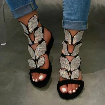 

Sfit New Women Rhinestone Spring/summer Soft-slip Non-slip Sandals Foam Sole Durable Sandals Ladies Outdoor Beach Sandals