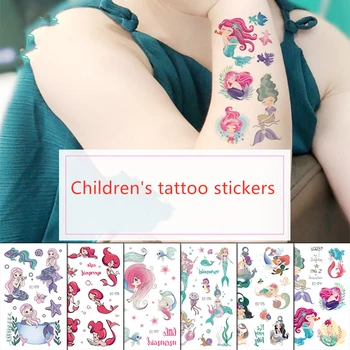

Cartoon Temporary Tattoo Mermaid Sticker Cute for kid child Children Women Body Toes Finger Art Waterproof Fake Tatoo stickers