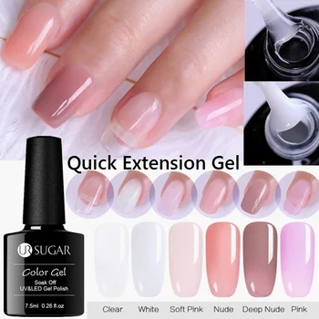 

UR SUGAR 7.5ml Quick Extension Gel Clear Pink Nail Tips Builder UV Gel Art extension nail gel Acrylic Finger Gel varnish