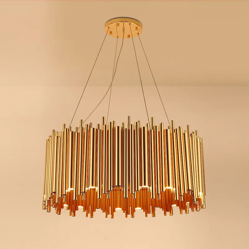 Gold round chandelier lighting 1