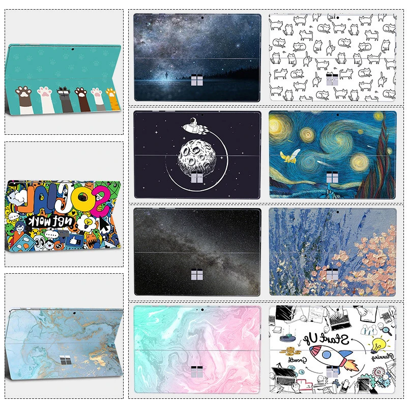 Anti-scratch pattern back film For Microsoft Surface Pro X 7 6 5 4 3 Go Cover Case for surface pro  Protective Sleeve Shell Pouch (3)