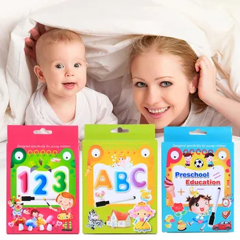 

Funny Cognition Puzzle Flash Cards Early Education Learning Toys with Whiteboard Marker for Toddler Kids Children Boys Girls