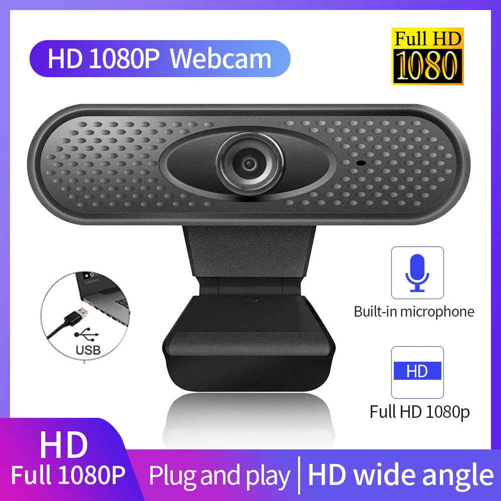 

HD 1080P Webcam PC Camera USB Built-In Microphone Laptop Computer Web Cam Webcast Android TV Skype OS Windows Webcamera