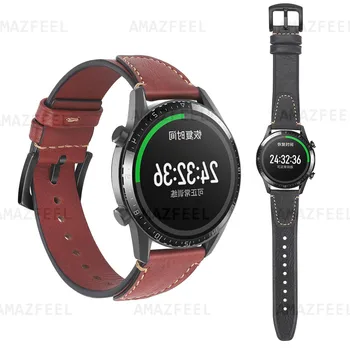 

Top Watchbands Leather Watch Bracelet For Huawei Watch GT 2E 46mm Genuine Leather Strap honor magicwatch 2 46mm Steel Buckle