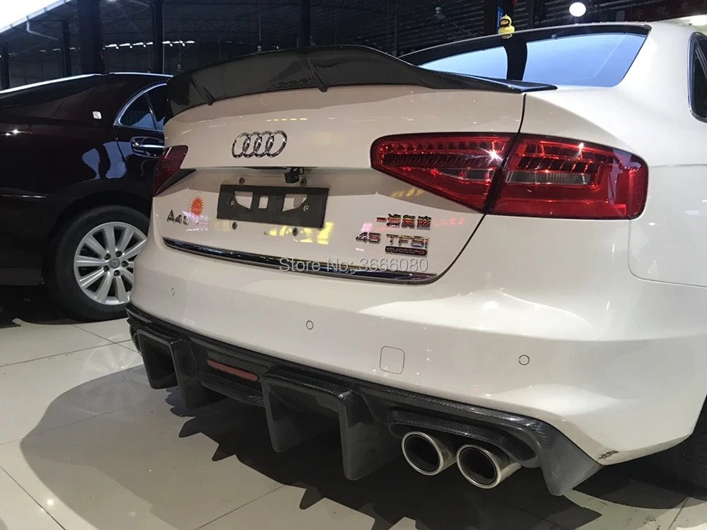 Для Audi A4 B8 B8.5 2013 высокое качество карбоновое волокно задний багажник крыло губы задний спойлер крыло автозапчасти
