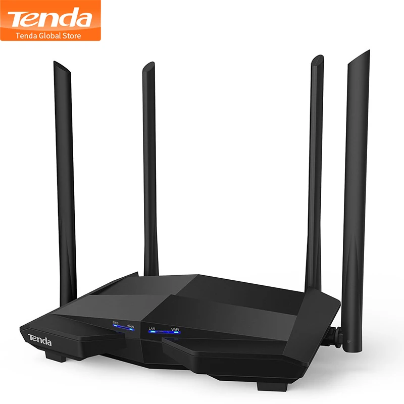 Tenda AC10 1200 Мбит/с беспроводной Wi-Fi маршрутизатор, 1 ГГц процессор, 1WAN+ 3LAN гигабитные порты, 4* 6dbi настенные антенны, умное управление приложением