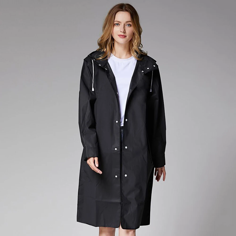 Adult Men Raincoat Waterproof Hooded Rain Jacket Long Coat Outdoor