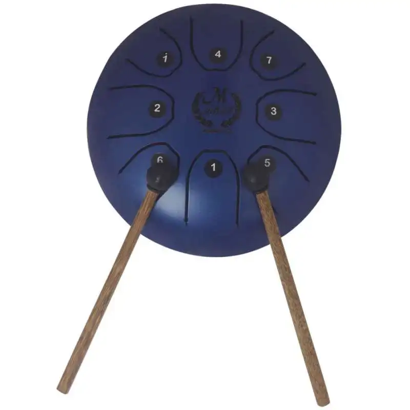 Mini 8-Tone Steel Tongue Drum Portable Drum C Key Hand Pan 5.5 Inch Tongue Drum With Mallets Carry Bag Percussion Instrument
