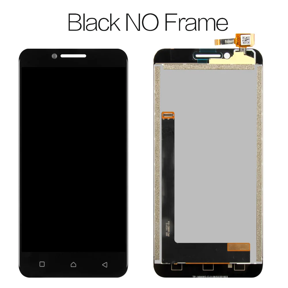 no frame Black Srjtek экран для lenovo Vibe C A2020 ЖК-дисплей сенсорный дигитайзер стекло Передняя линза с рамкой для lenovo Vibe C 5,0 дюймов A2020a40 - Цвет: no frame Black