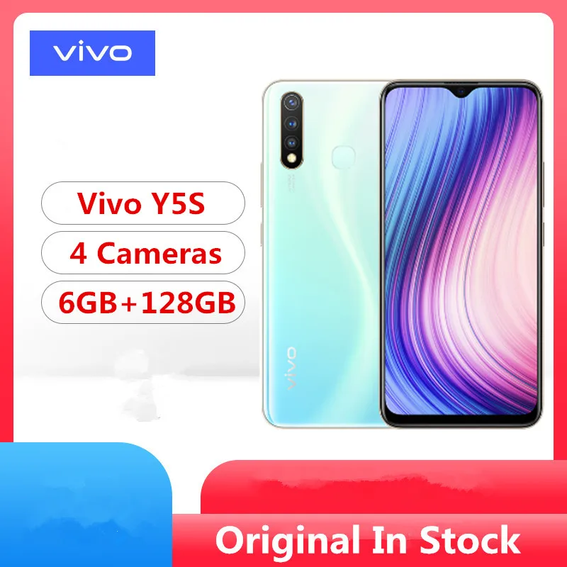 Смартфон в наличии Vivo Y5S Helio P65 Android 9 0 6 53 дюйма IPS 2340x1080 + 128 ГБ 16 Мп 4 камеры сканер