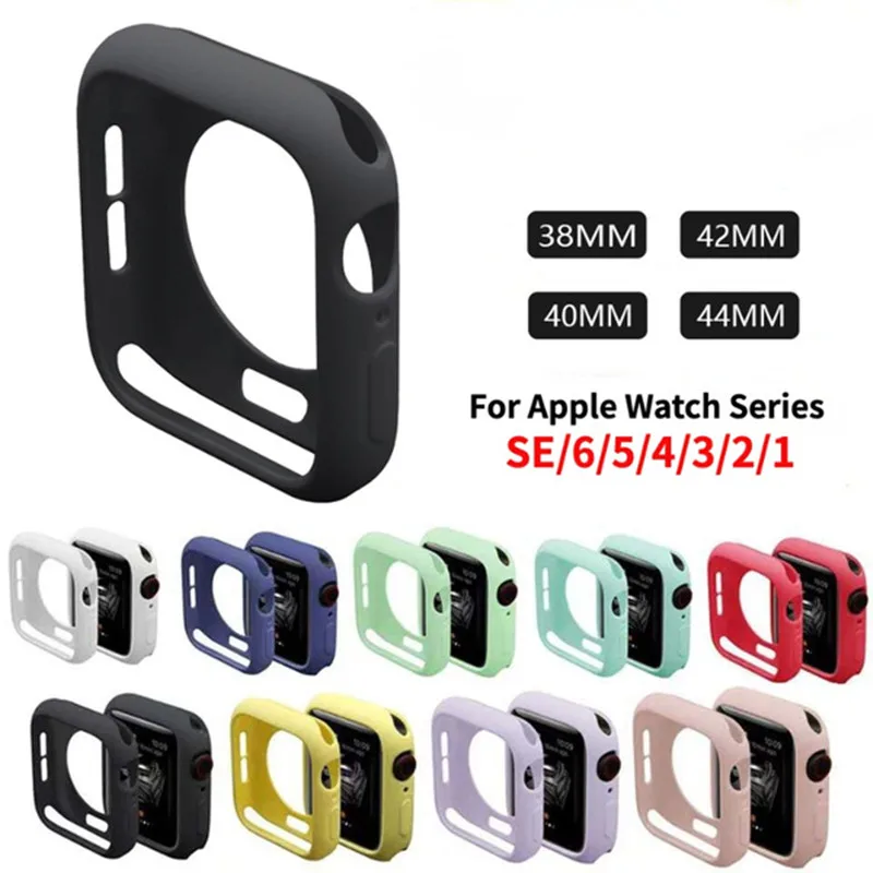 Flexible Soft TPU Protective Bumper Cover for Apple Watch 7 6 5 4 3 2 1 SE Applewatch Series 38mm 42mm 40mm 44mm 41mm 45mm Case_voghion.com