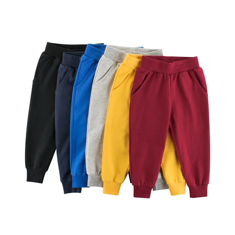 2024 primavera bambini pantaloni solidi 100% cotone pantaloni lunghi semplici e alla moda per ragazzi ragazze autunno pantaloni sportivi Casual