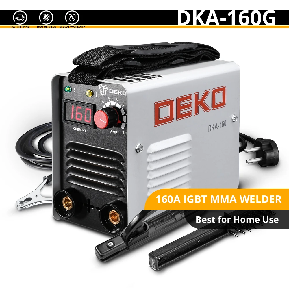DEKO DKA серии инвертор постоянного тока дуговой сварки под флюсом 220V IGBT MMA сварочный аппарат 120/160/200/250 ампер для дома начинающих легкий эффективный - Цвет: DKA-160G