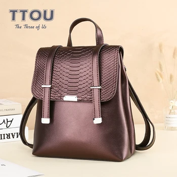 

2020 Famous Brand Designer Women Quality PU Leather Backpack Ladies Casual Travel Bags Teenager School Laptop Shoulder Bags