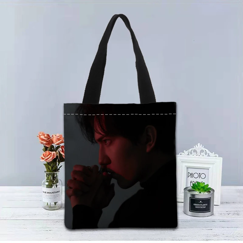 New Custom Dimash printed Handbag canvas tote bags shopping travel Casual Useful Shoulder Bag women bag 