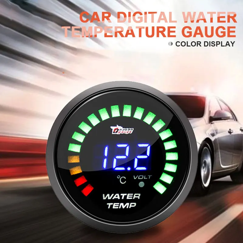 

Motormeter Car Temperature Meter Universal Water Temperature Gauge SUV LED Digital 2" 52mm Cars Colorful