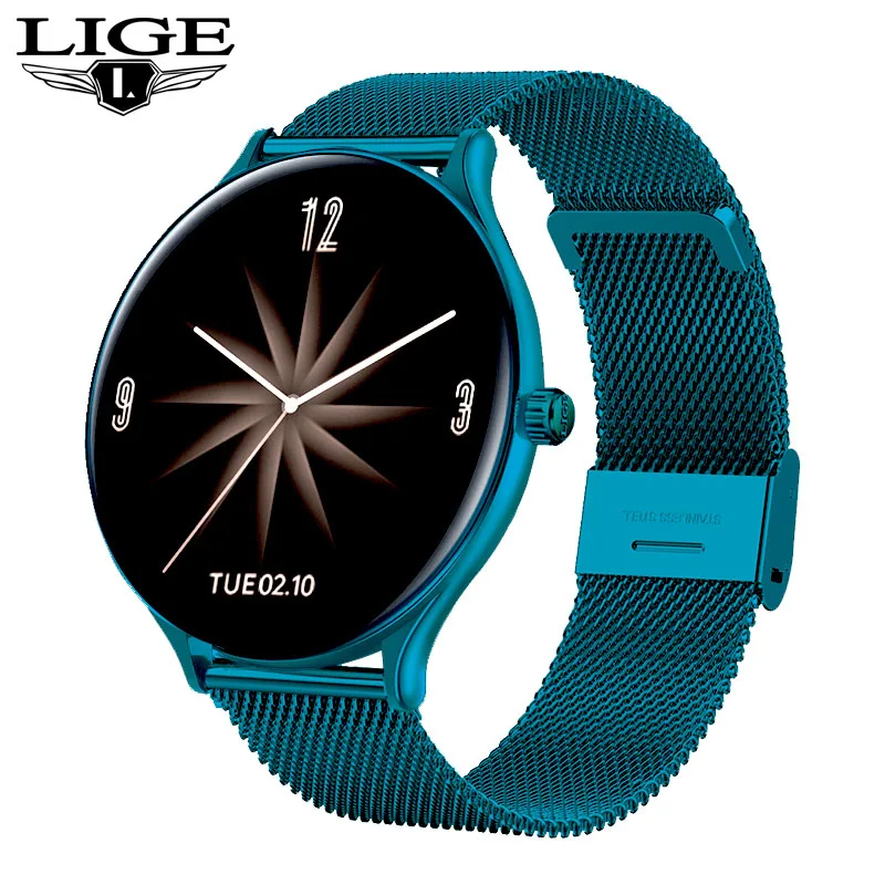 2021 New Full circle touch screen Women smart watch Luxury steel Watch Band Fashion smartwatch Sport Activity tracker For Xiaomi 