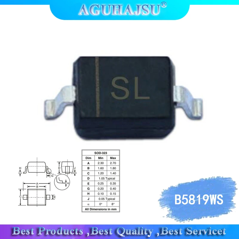 100pcs 0805 S4 B5819WS smd diodes IN5819 SOD-323 Patch Schottky diode | Электронные компоненты и принадлежности