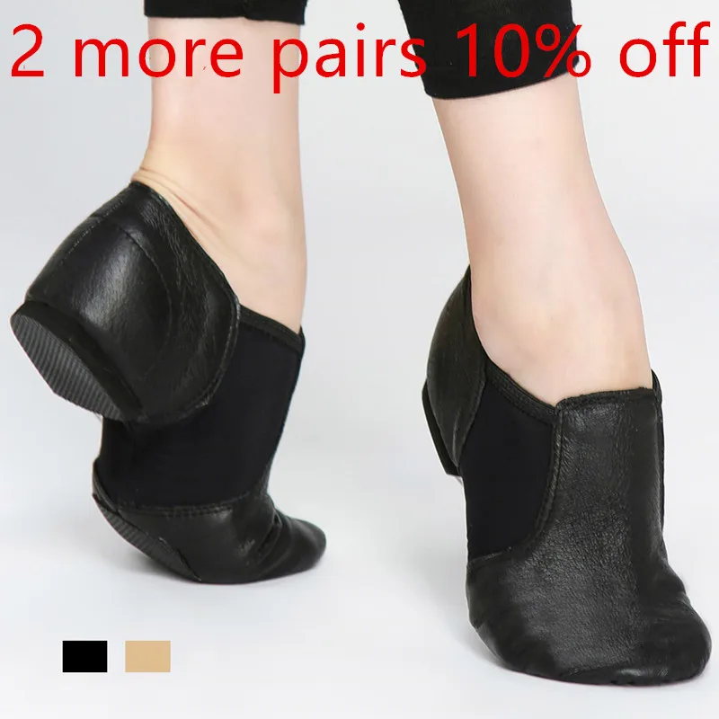 

Neo Slip on Elast Geninue Pig Leather Dance Jazz Dancing Shoes Baby Child Adult Women Men Belly Modern Ballet Gym Jazzy Sneakers