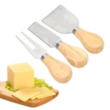 3 шт./компл. столовые приборы для сыра Пособия по кулинарии инструмент нож с деревянной ручкой комплект сырорезка комплекты жаропрочные кухонные принадлежности