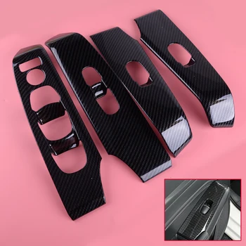 

DWCX 4Pcs ABS Black Carbon Fiber Style Window Lift Switch Panel Trim Cover Fit for Nissan Altima 2019