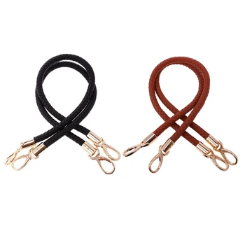 

2 Pair of Bag Accessories Ladies Adjustable Wallet Tote Bag Handle Bag Handle 60cm - Black & Brown