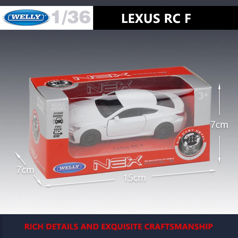 Модель автомобиля WELLY 1:36 Lexus RC F из сплава коллекционная имитация игрушечного