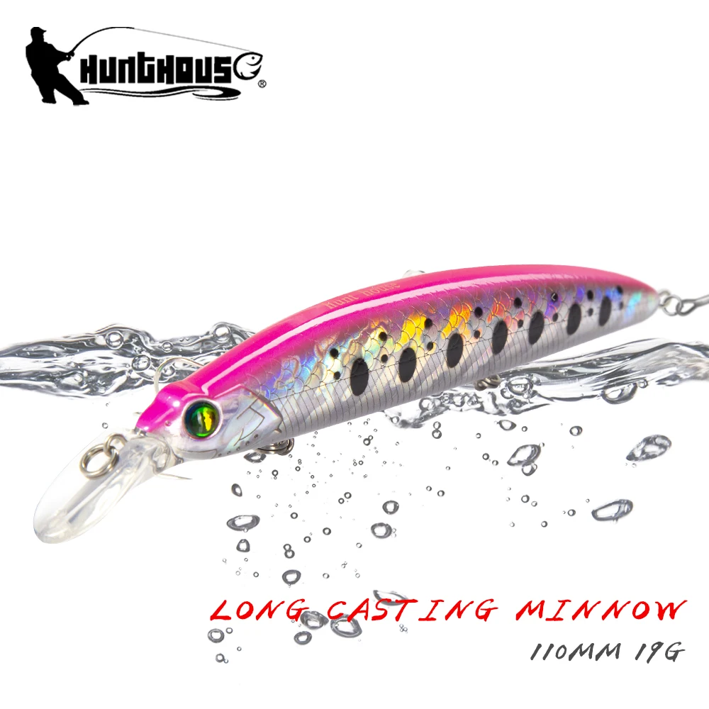 

Hunthouse Minnow Fishing Lure Floating Wobblers Jerkbait Hard Bait Long Casting Rapa 110mm Saltwater Trout Seabass Fish Tackle