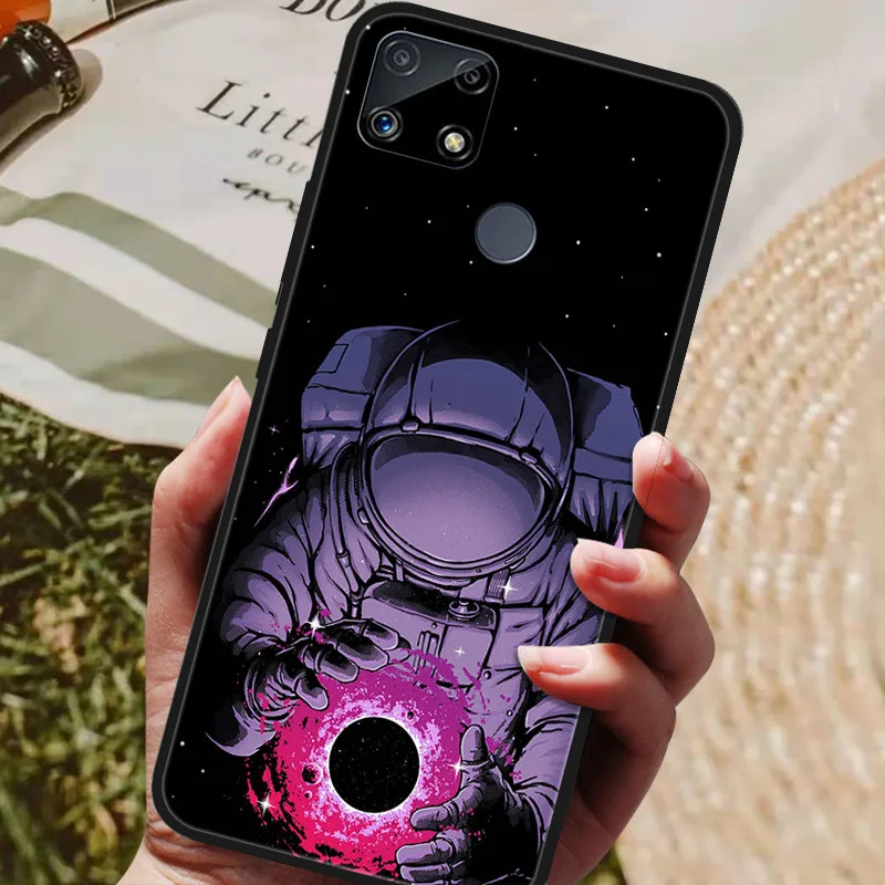 cell phone belt pouch For Realme C25s Case Silicon Back Cover Phone Case for Realme C25s RMX3195 C 25S C25 S Cases Realme C25s Soft bumper coque mous wallet Cases & Covers