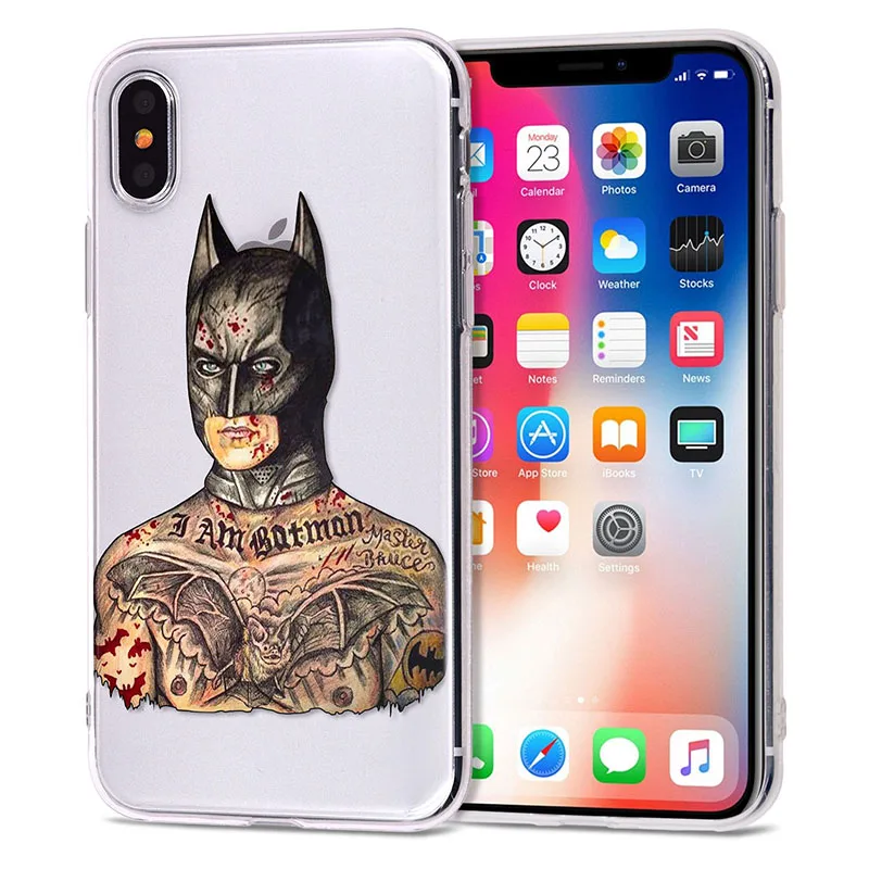 Чехол для iPhone ХIХ 11 Pro, чехол 5, 5S, 6, 6 S, 7, 8 Plus, X, XS, Max, тату, мультяшный чехол для iPhone 7, чехол из мягкого ТПУ для iPhone XR, чехол