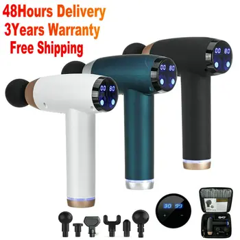 

USB Charger Touch Screen Massage Guns 6 Heads Muscle Massager LCD Display Relax Deep Tissue 30 Speed Slimming Fascia Gun Newest