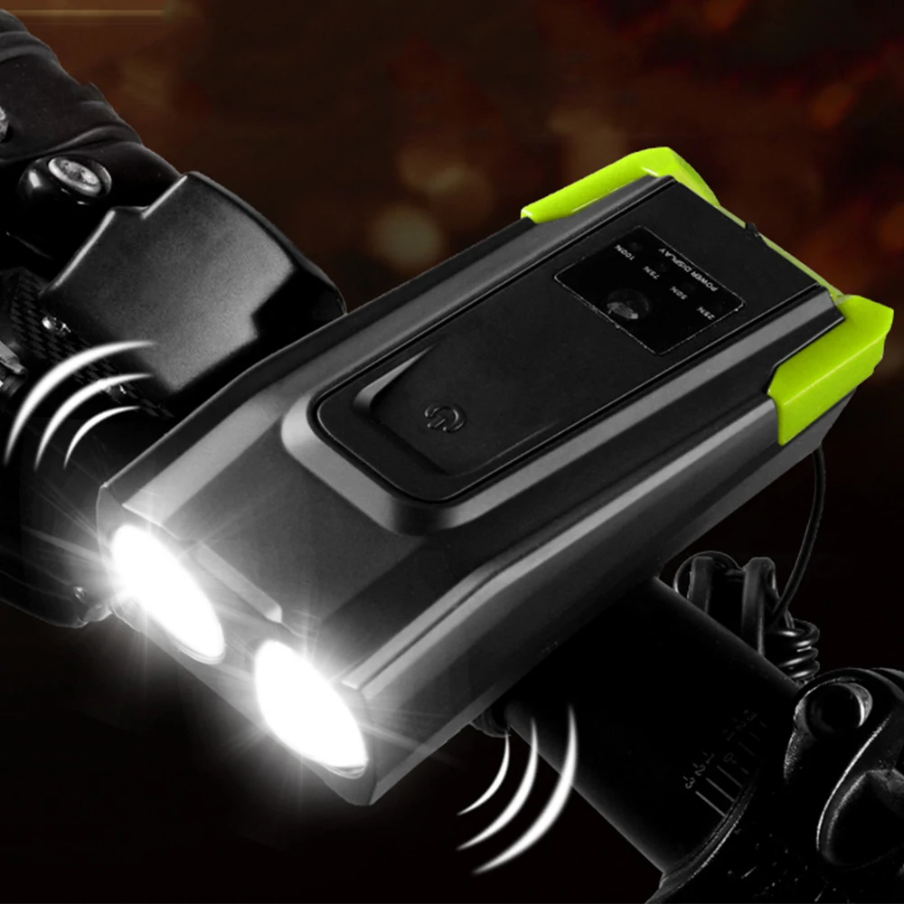 4000mAh green Велосипедный светильник, 4000 мА/ч, USB Перезаряжаемый велосипедный передний фонарь, велосипедный головной светильник, велосипедный светодиодный светильник-вспышка, индукционный велосипедный умный светильник - Цвет: 4000mAh green