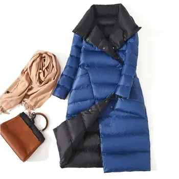 

Women Full Sleeve Jacket Slim Single Breasted Long Coat Parkas Warm Snow Wear Coat Outwear