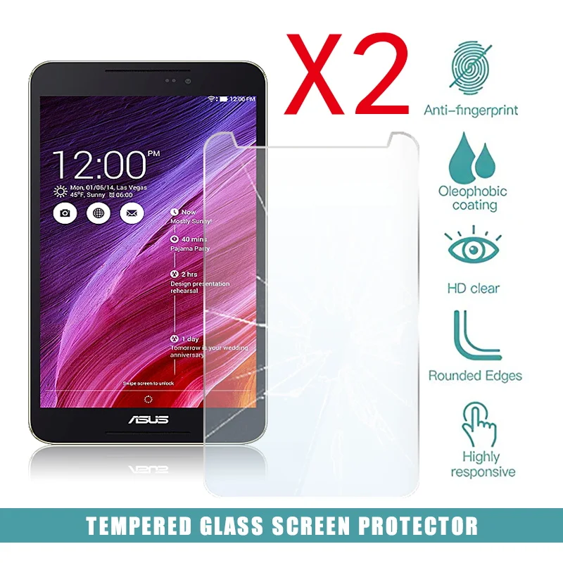 

2Pcs Tablet Tempered Glass Screen Protector Cover for ASUS Fonepad 8 FE380CG Full Coverage Anti-Scratch Explosion-Proof Screen