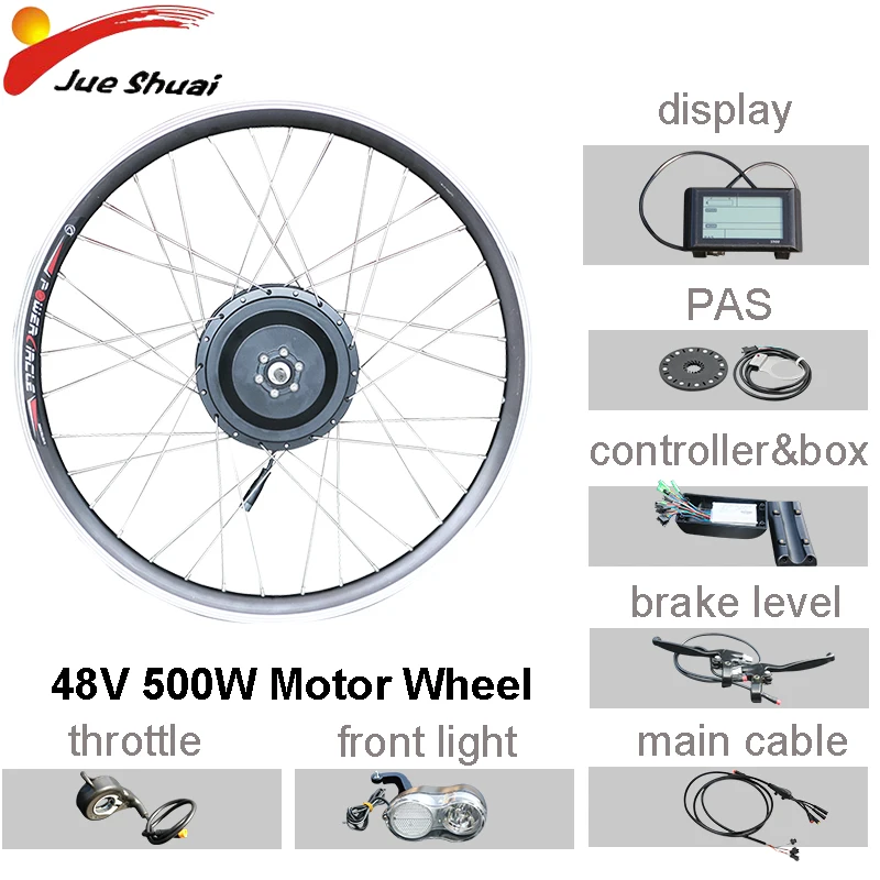 

Ebike Kit 48V 350W-500W Electric Motor Wheel 26''700C Front Rear Electric Bicycle Conversion Kit Bicicleta Eletrica Motorcycle