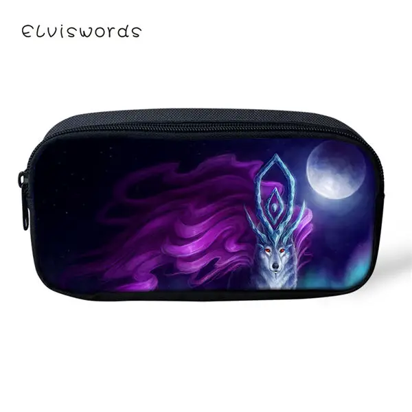 CDWX3809K ELVISWORDS пенал для детей мультфильм волк печатает шаблон студентов ящик детские школьные пеналы для ручек девочек милый Косметик - Цвет: CDWX3809K
