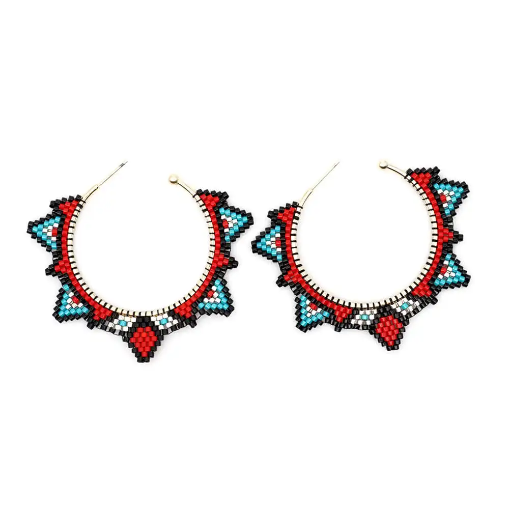 

Go2boho Boho MIYUKI Earrings Bohemian Large Earrings For Women Pendientes Earring Boho 2019 Loom Beads Summer Beach Lady Jewelry