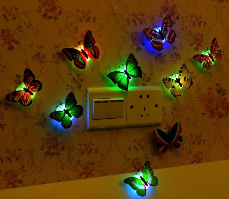 

Creative LED butterfly night light Colorful butterfly lamp Bedside light