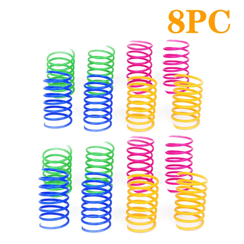 pet toys luxury 4/8/16/20pcs Kitten Cat Toys Wide Durable Heavy Gauge Cat Spring Toy Colorful Springs Cat Pet Toy Coil Spiral Springs Pet Intera lamb chop dog toy