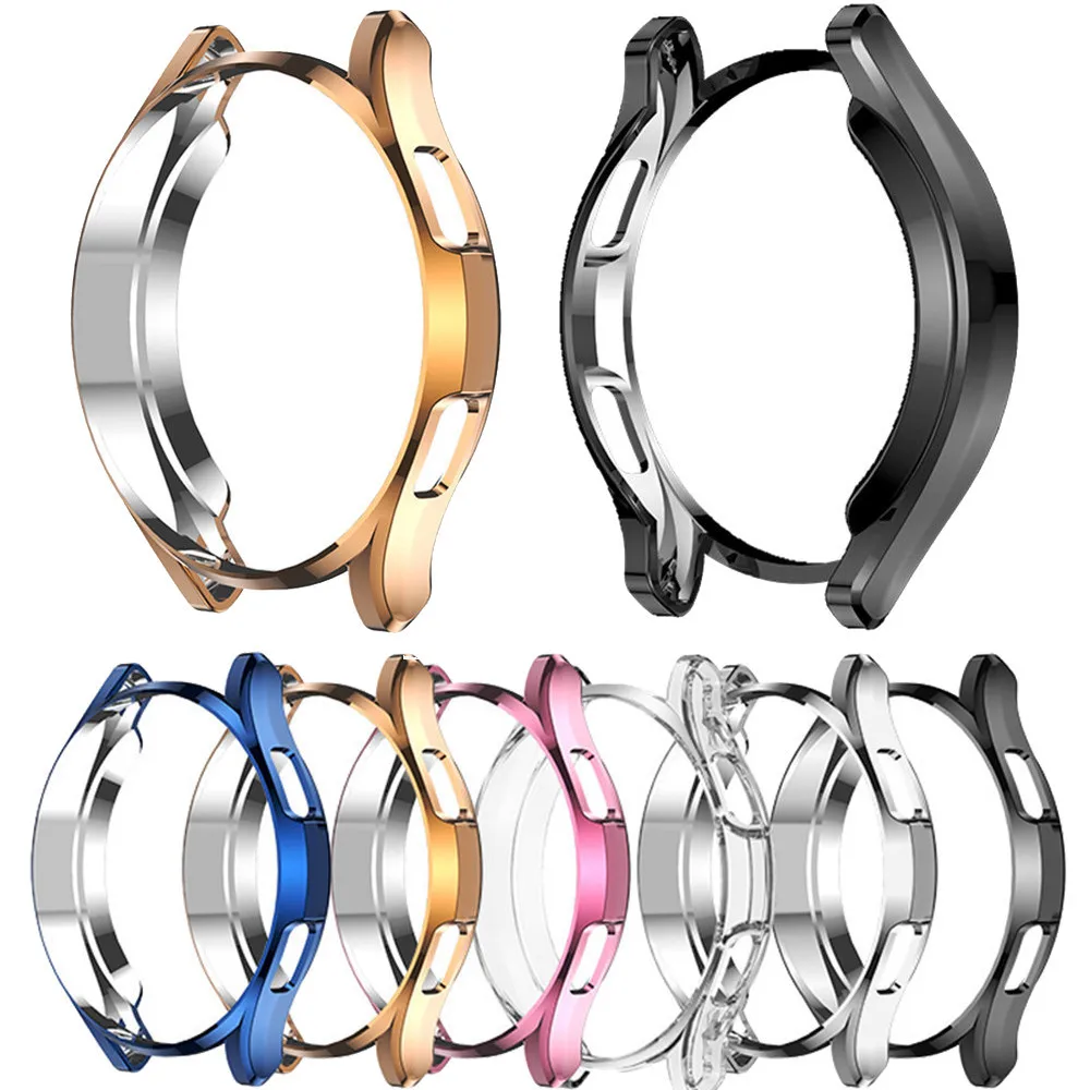 

Soft Plating TPU Case For Samsung Galaxy Watch 4 Classic 42/46mm Smart Watch Protective Bumper Cover Screen Protector Shell