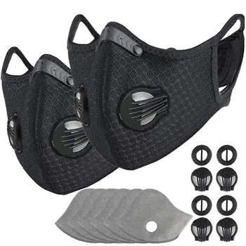 

mask 2 Pack Unisex Protect Cover Adjustable Reusable with 6 filters 4 Exhaust Mask Reuseable Mouth Cover mondmaskers