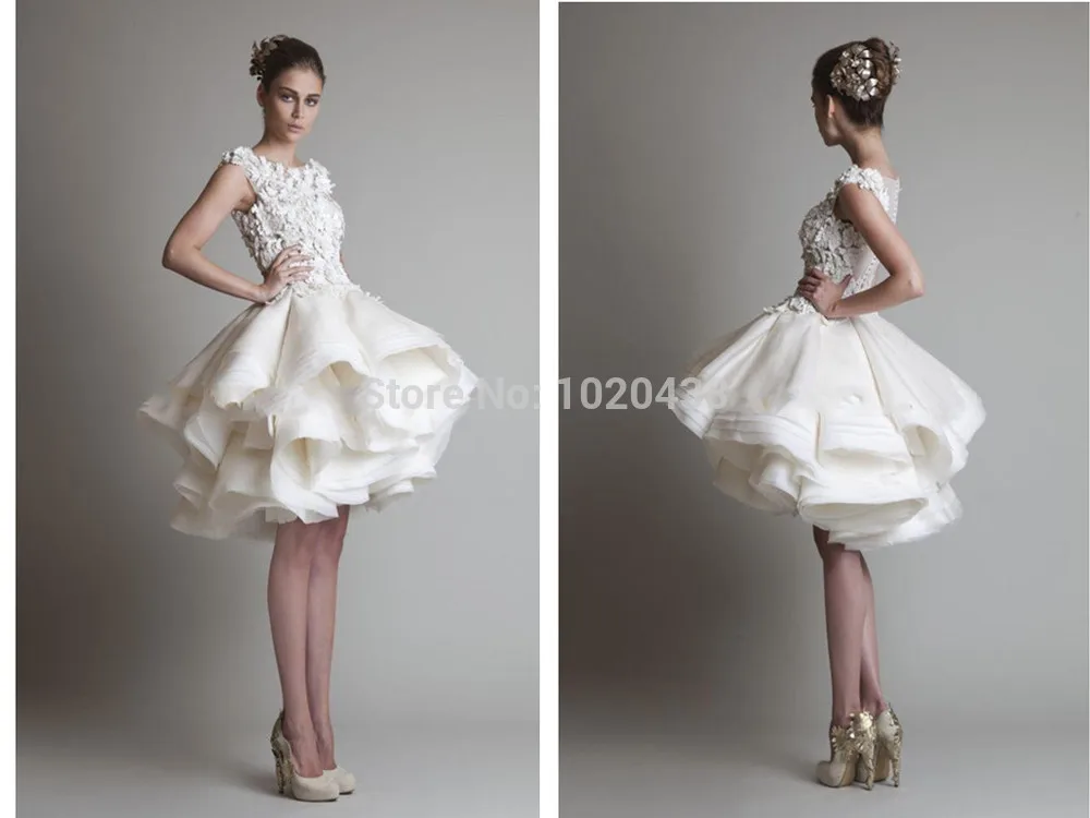 vestido de noiva кружевное свадебное платье длиной до колена из органзы с рюшами повседневное Короткое свадебное бальное платье с аппликацией