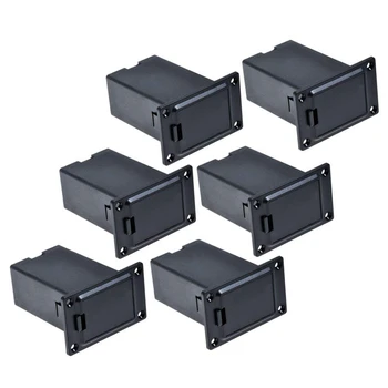 

6pcs Black 9v Battery Holder/case/box Compartment Cover Case Guitar&bass Pickup