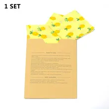 C100-20 желтый ананас свежая ткань Органический хлопок пчелиный воск обертывание многоразовая пищевая упаковка ткань