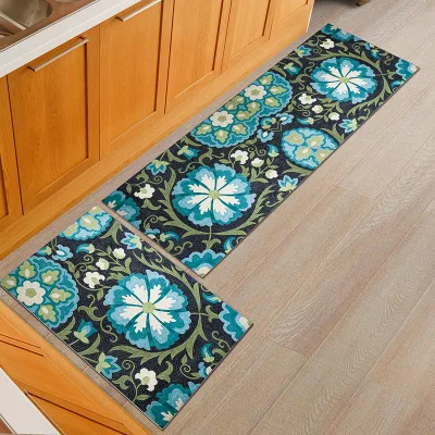 Цветочный Противоскользящий кухонный коврик, современный коврик для ванной, коврик для входной двери, впитывающие коврики для спальни, молитвенный коврик 60X180 см - Цвет: 3