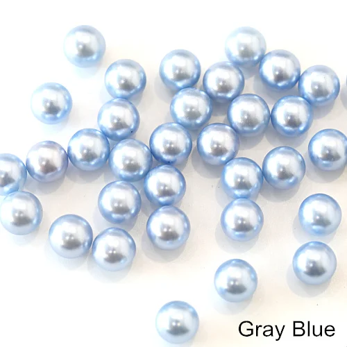 Gray Blue 8 мм 34 цвета круглый жемчуг Смола Имитация амулеты ювелирные бусины без отверстий для DIY ремесло украшение для альбома B1285 - Color: Gray Blue