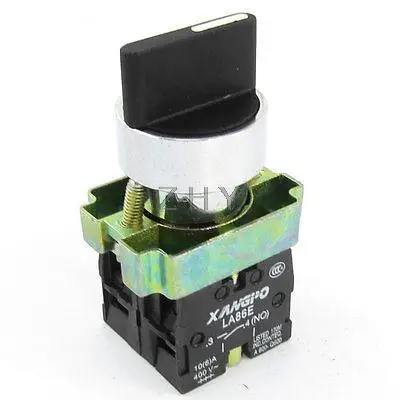 

AC 400V 10A 1NO+NC BD33 Model DPST Black Top Selector Self-Locking Rotary Switch