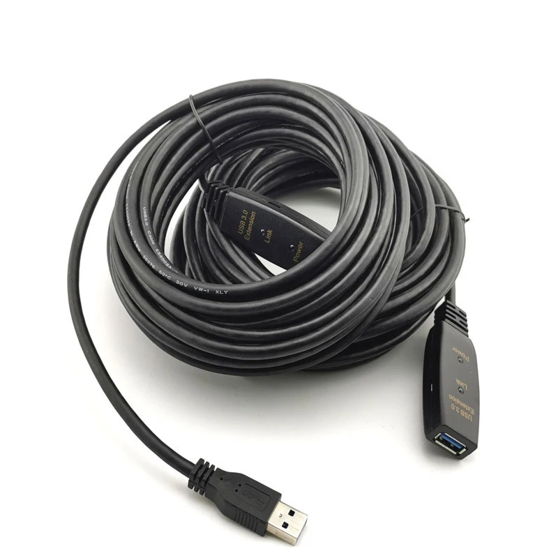 Cabo de Extensão Usb 5m 10m 15m 20m 2.0 Usb com Extensão do Adaptador de Energia Portas Usb Reforço de Sinal para Webcom Disco Rígido Caixa de tv 30m - Image 2