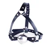Bdsm Slave Role Play Head Bondage Leather Harness Strap with 42mm Stainless Steel Ball Gag Sex Toys for Fetish Open Mouth Flirt 1